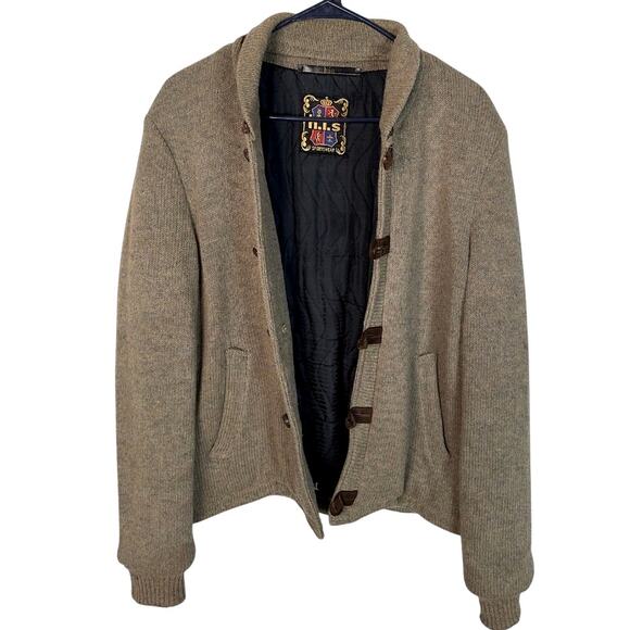 Vintage 60s H.I.S. Wool Cardigan Grandpa Sweater Jacket Sz S Made in USA - Picture 3 of 11